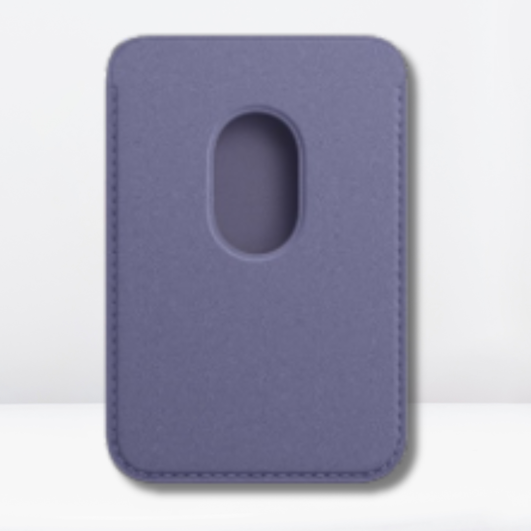 Magnetic Leather IC Wallet for iPhone (Lavender)