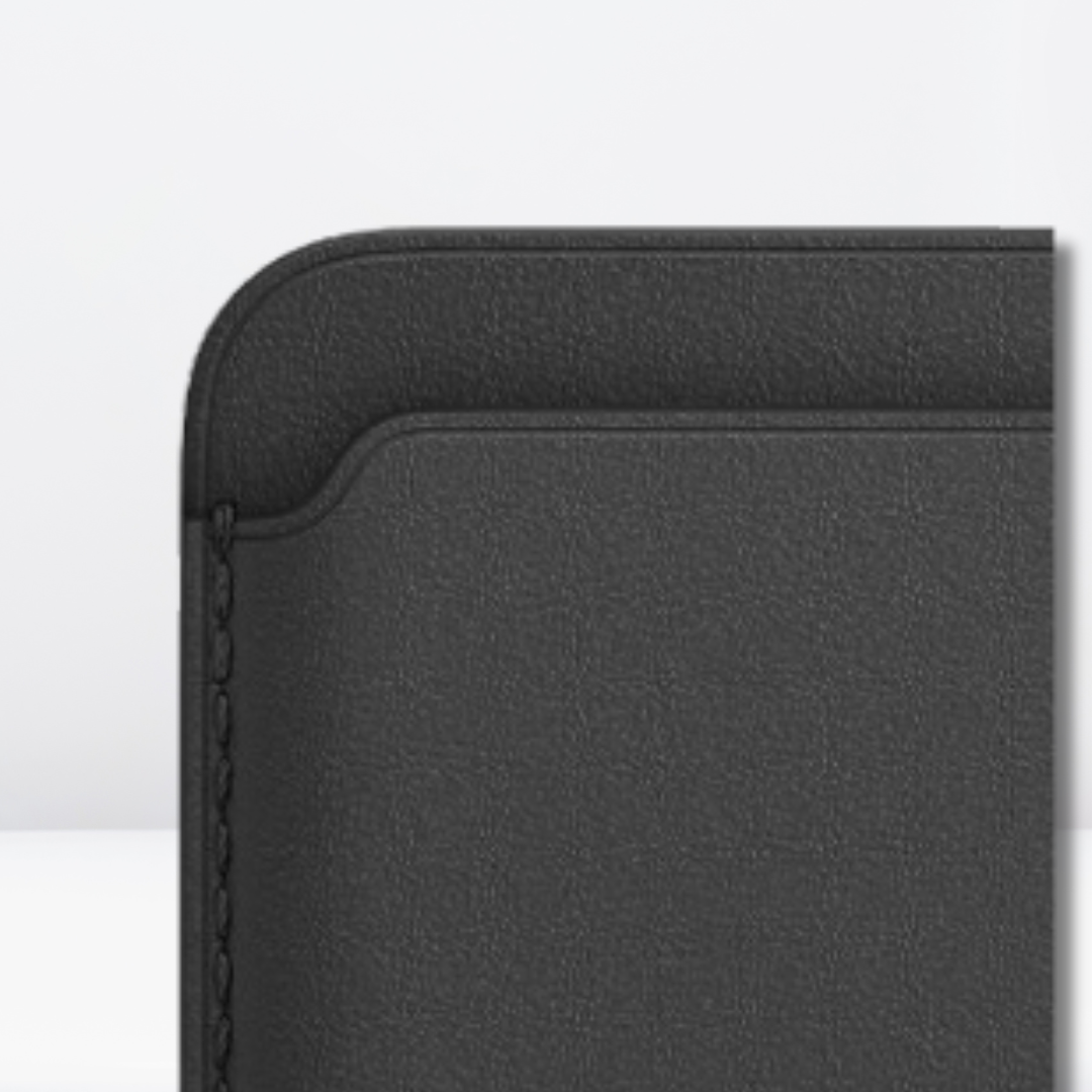 Magnetic Leather MagSafe Wallet without IC for iPhone (Black)