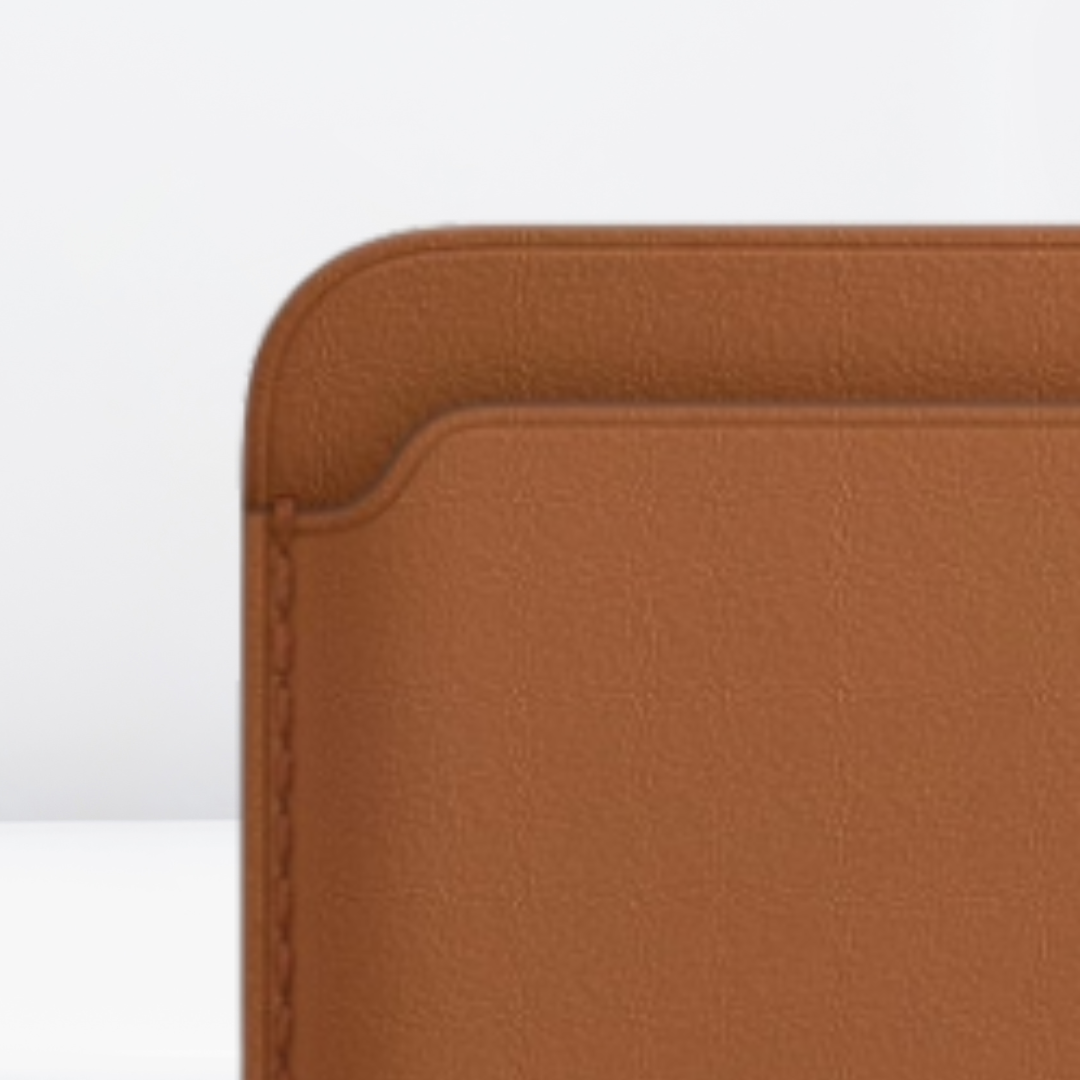 Magnetic Leather MagSafe Wallet with IC for iPhone (Sadlle Brown)