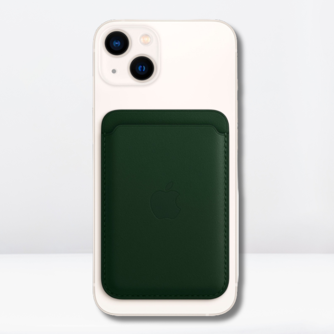 Magnetic Leather MagSafe Wallet for iPhone (Forest Green)