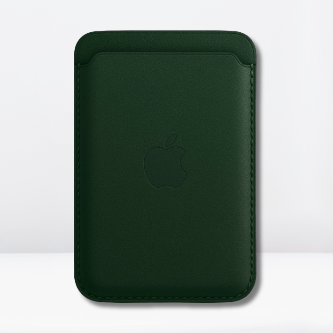 Magnetic Leather MagSafe Wallet without IC for iPhone (Forest Green)