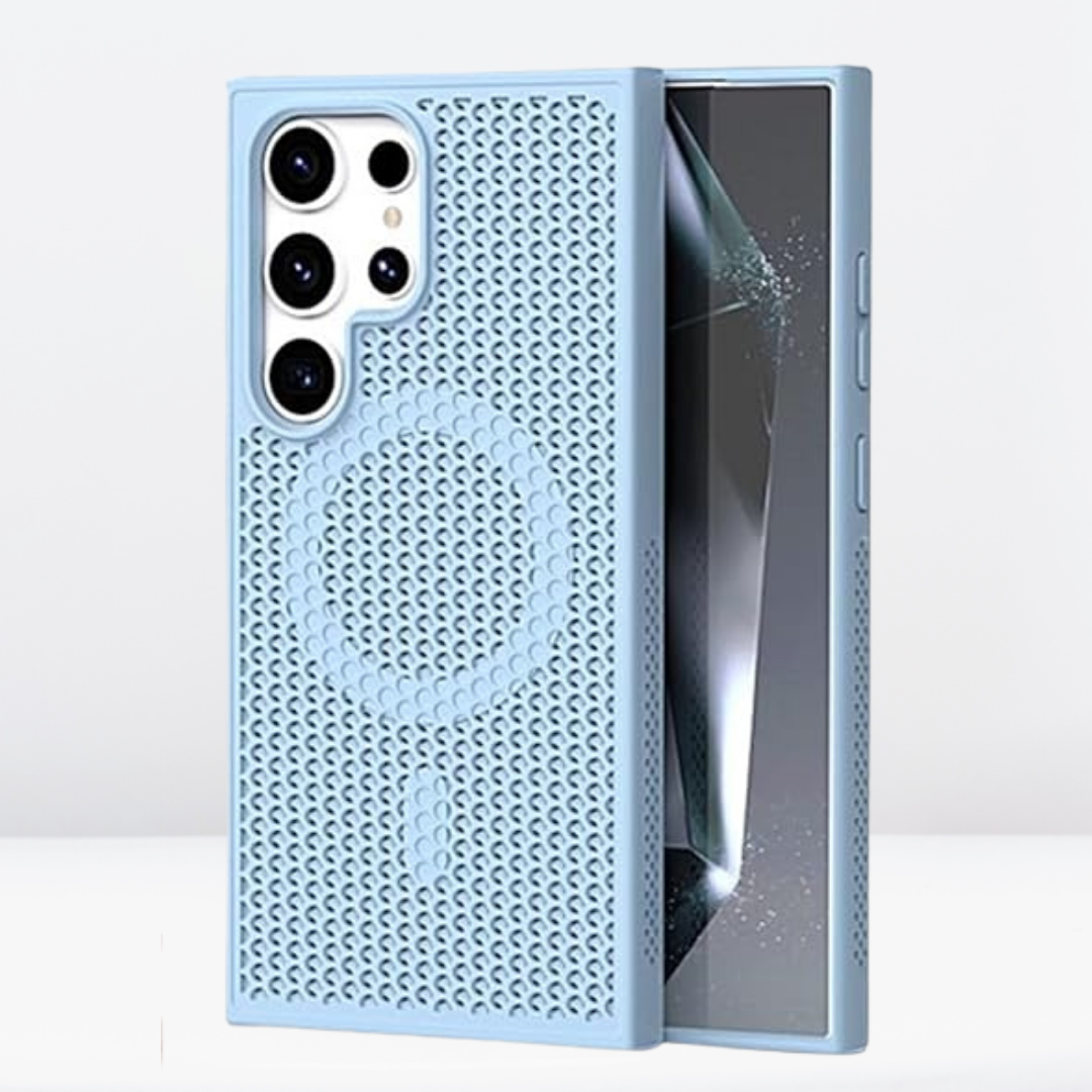Mesh Magnetic Lattice Heat Dissipation Case for Samsung Galaxy S24 Ultra.