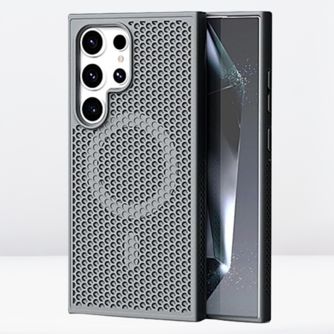Mesh Magnetic Lattice Heat Dissipation Case for Samsung Galaxy S24 Ultra.