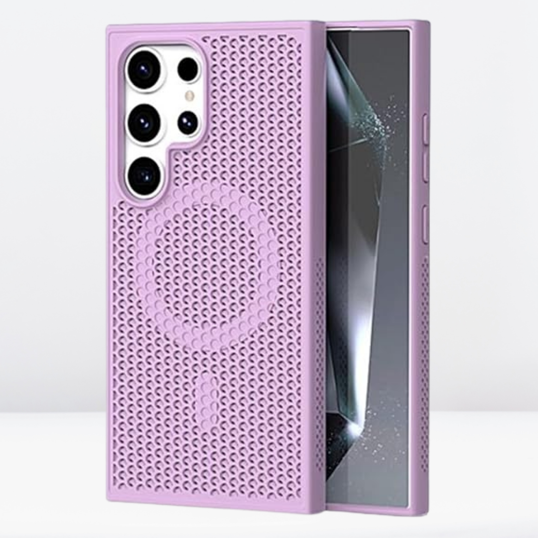 Mesh Magnetic Lattice Heat Dissipation Case for Samsung Galaxy S24 Ultra.