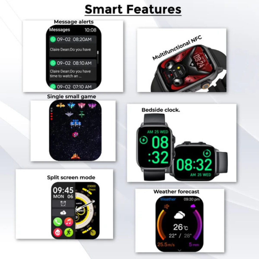 Movanchi Smart Watch MH-75 with HD AMOLED SCREEN (Starlight)