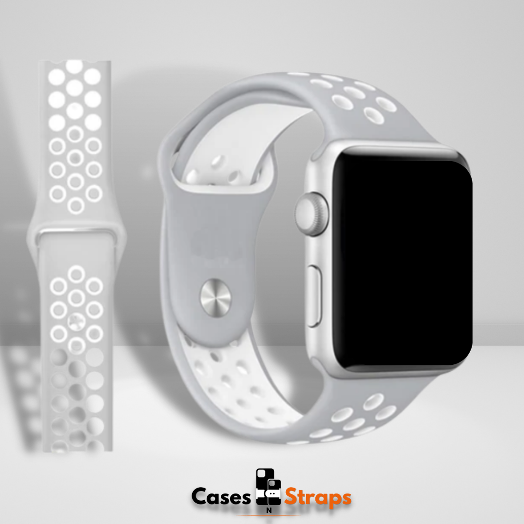 N Sport Silicone iWatch Strap Grey Light Color 42/44/45/46/49 MM