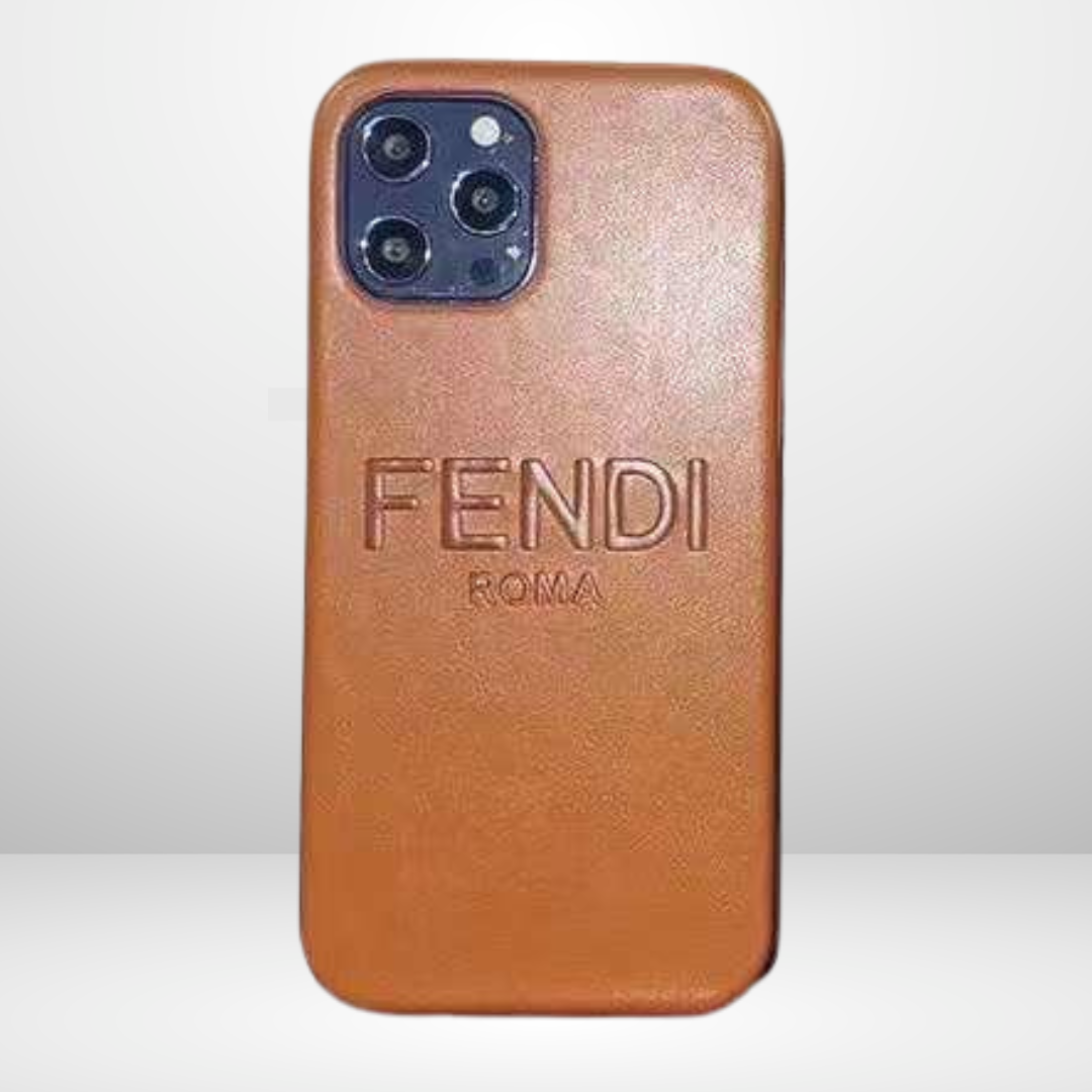 New F-ENDI Brand Leather Case for iPhone 15 Series