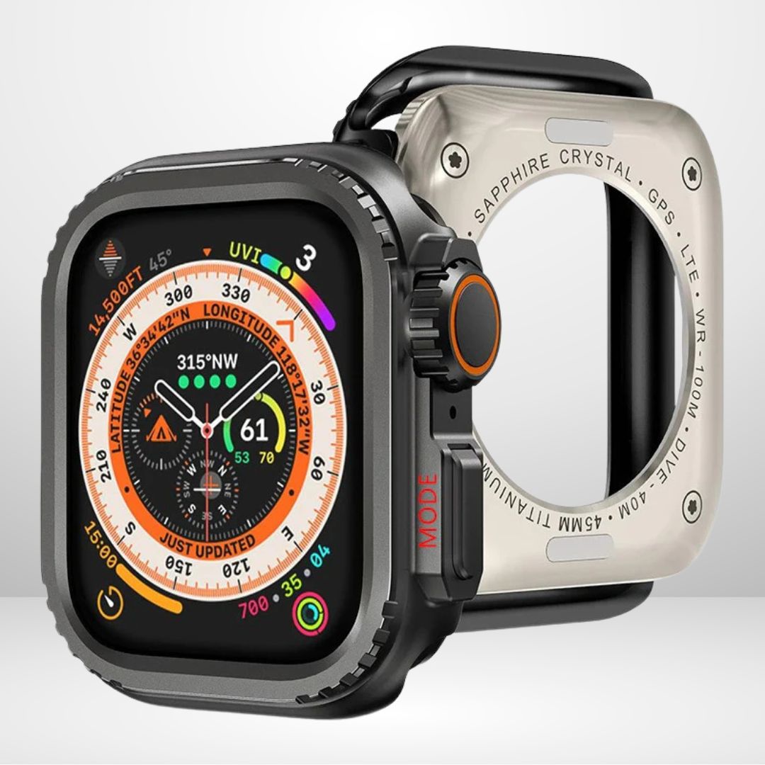 New Metal Convert to ULTRA Bumper Case for iWatch 44/45/46/49mm (BLACK