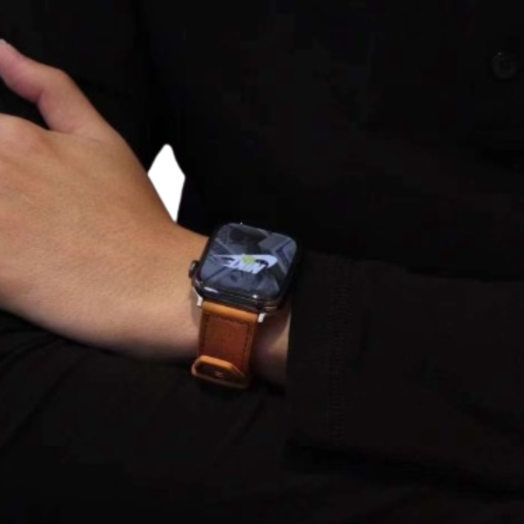 New Premium Quality Silicone + Leather Stitched Strap for 42/44/45MM