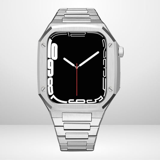 Luxury Stainless Steel Premium Strap and Case for iWatch 44 MM (Silver)