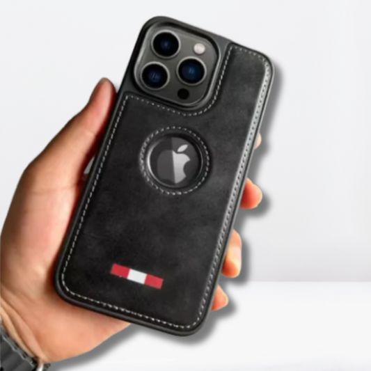 Nobble Collection Leather Logo Cut Case iPhone15 Series (Wine)