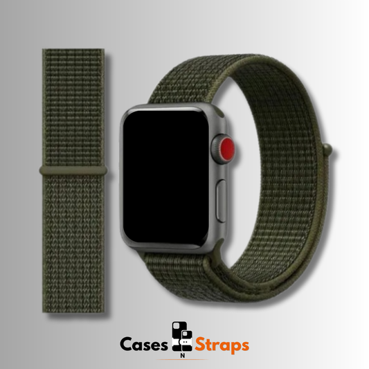 Nylon Sport Dual-Tone iWatch Strap (Olive Green Color)