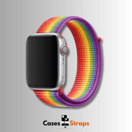 Nylon Sport Dual-Tone iWatch Strap (Rainbow Color)