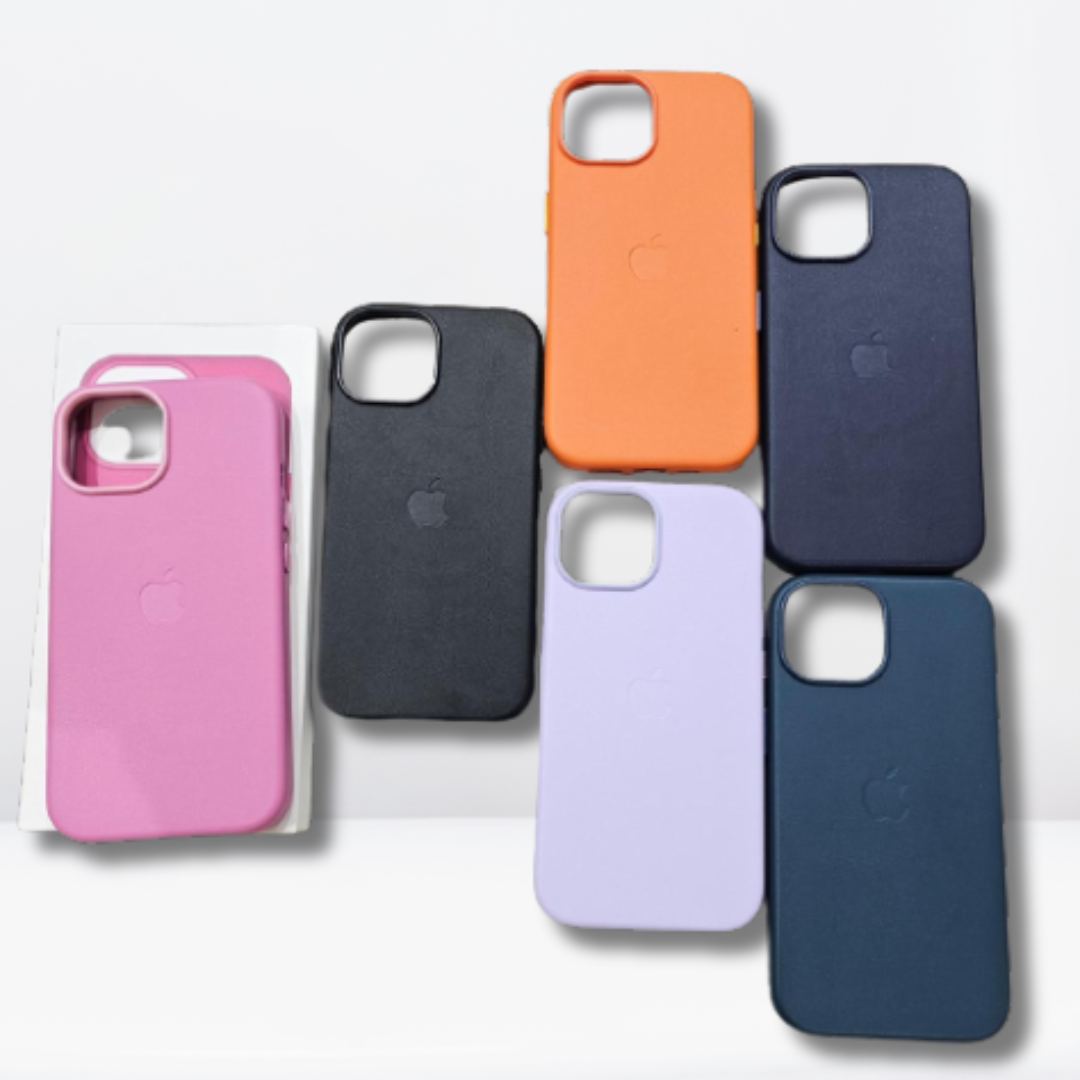 OG Leather IC MagSafe with Logo Back Case for iPhone 15/15Plus (DARK INK BLUE)