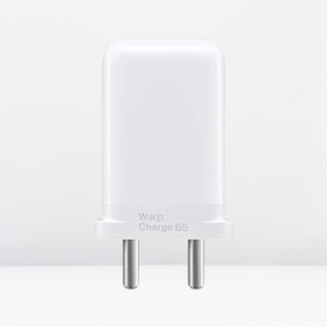 One-Plus 65W Warp Fast Charger with C to C Cable.