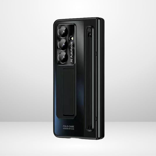 PC Electroplated Stand Case with Stylus & Hinge Protection for Samsung Galaxy Z Fold6 & Fold7