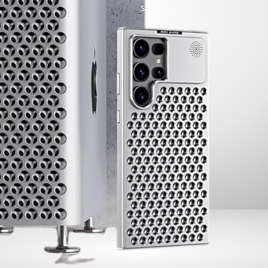 Premium Aluminium Alloy cover with perfume fragrance for Samsung S24 Ultra (TITANIUM SILVER)