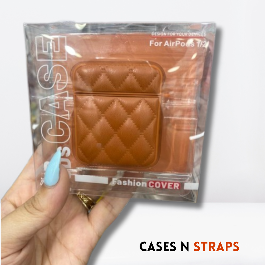 Premium Diamond Cut AirPod Case 1/2 (Brown Color)