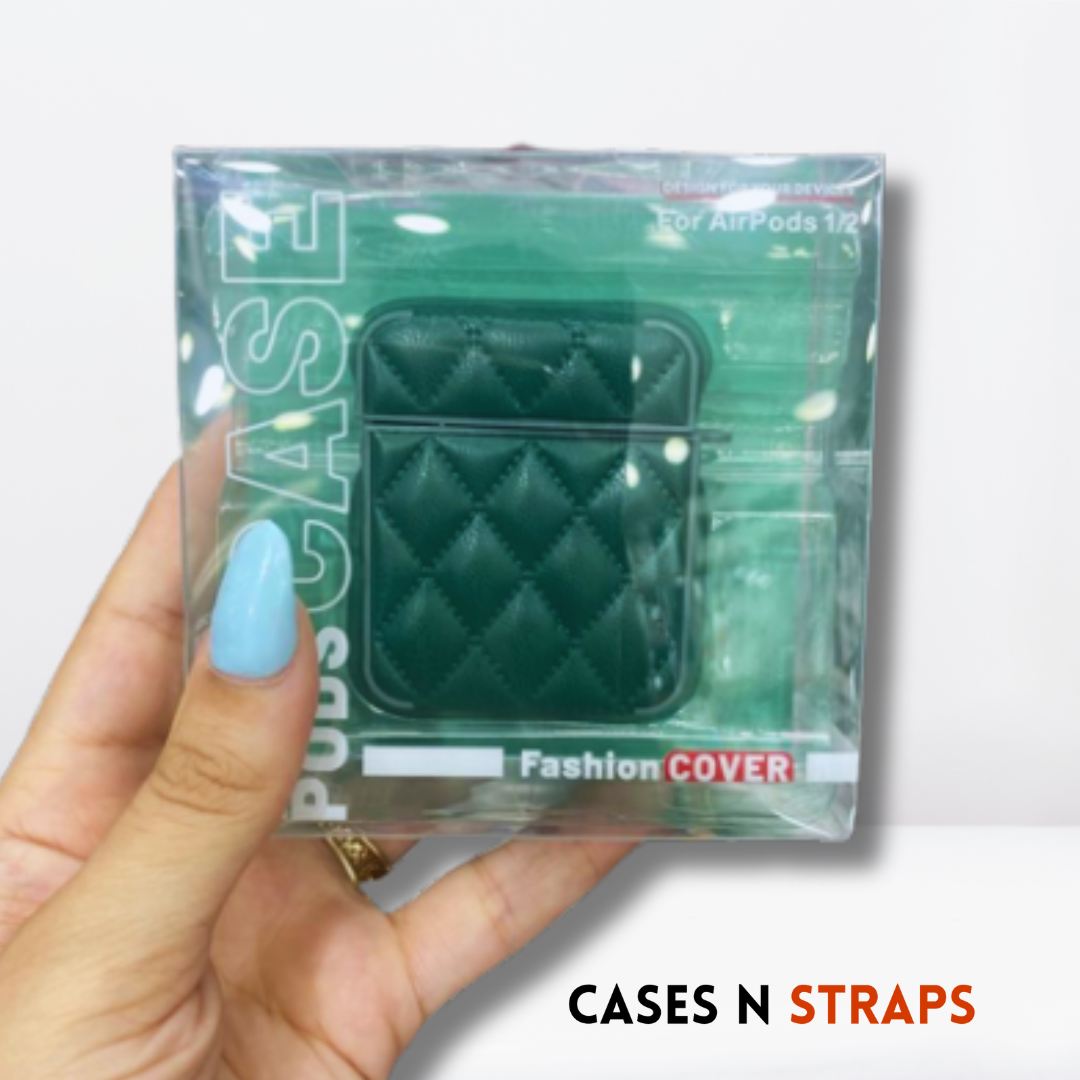 Premium Diamond Cut AirPod Case 1/2 (Dark Green Color)