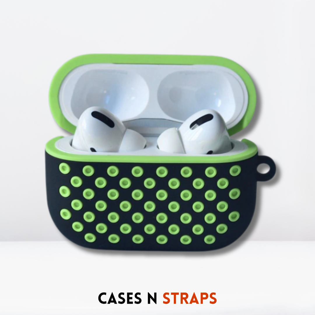 Premium Double Layer Silicone Case for AirPods Pro / Pro 2 (Black & Green)