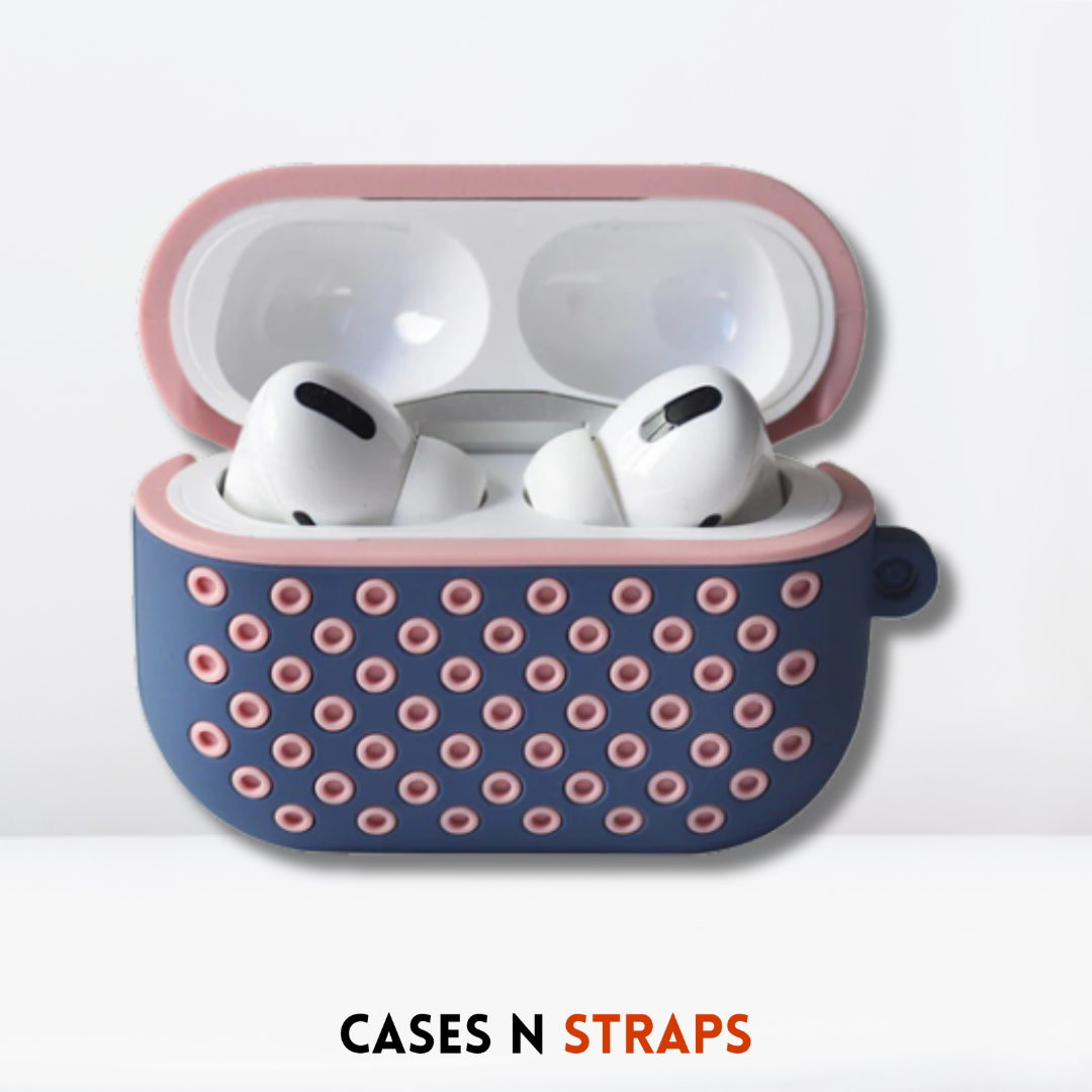 Premium Double Layer Silicone Case for AirPods Pro / Pro 2 (Blue &Pink)