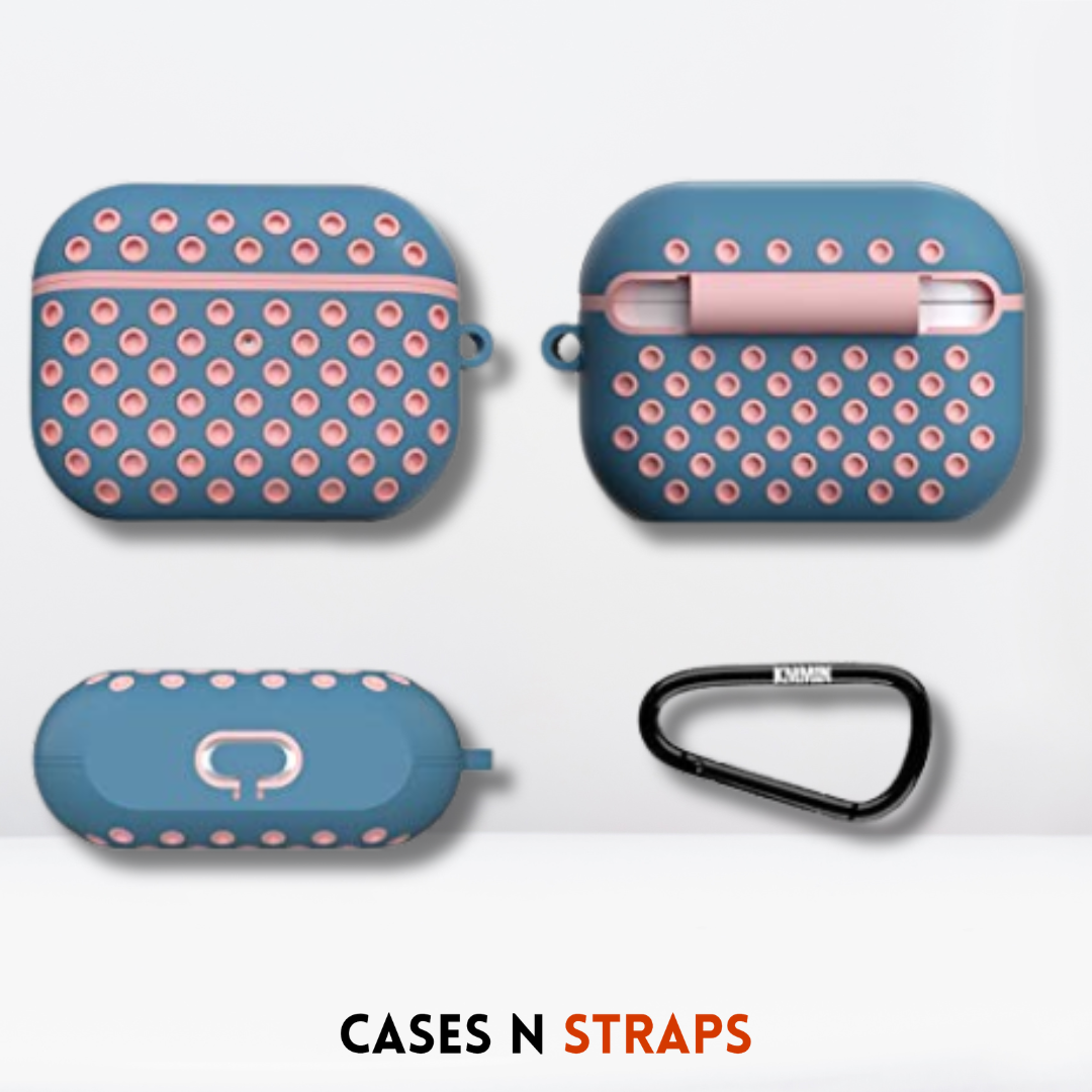 Premium Double Layer Silicone Case for AirPods Pro / Pro 2 (Blue &Pink)