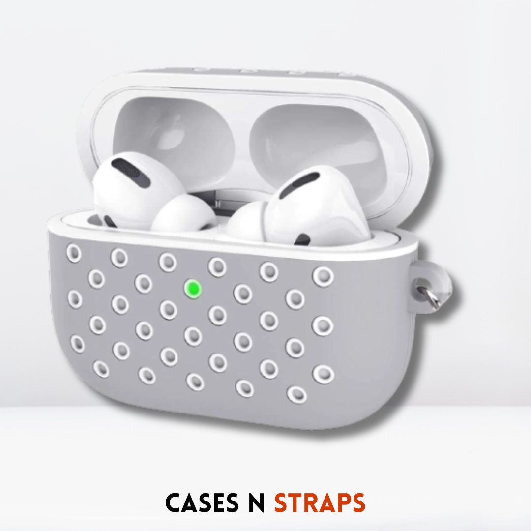 Premium Double Layer Silicone Case for AirPods Pro / Pro 2 (Grey & White)