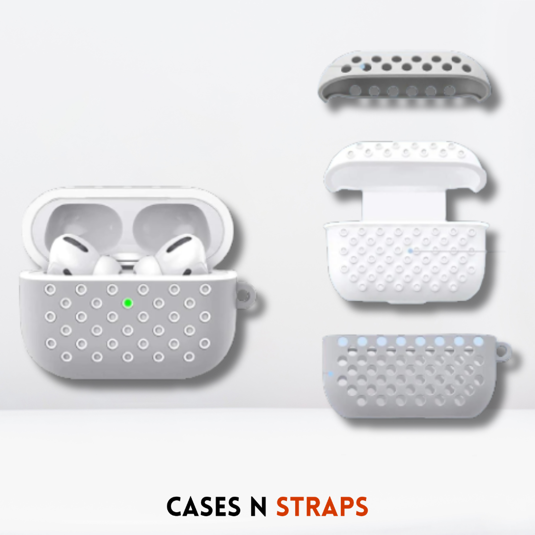 Premium Double Layer Silicone Case for AirPods Pro / Pro 2 (Grey & White)