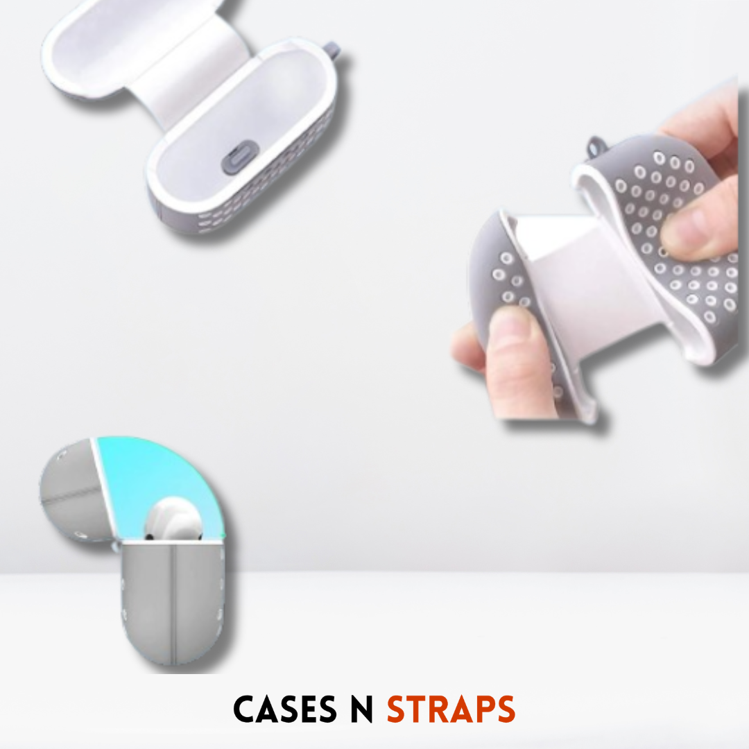 Premium Double Layer Silicone Case for AirPods Pro / Pro 2 (Grey & White)