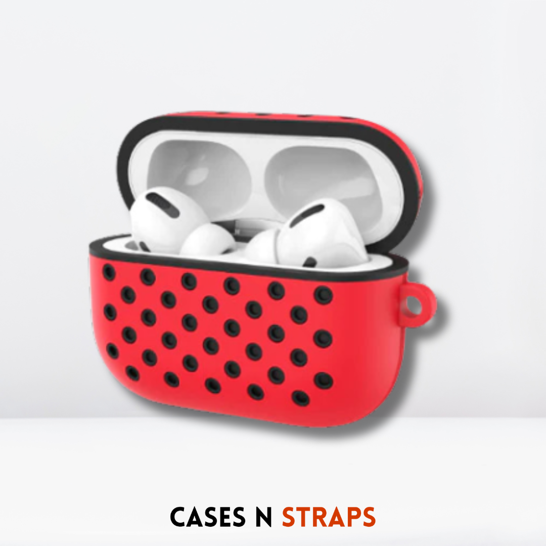 Premium Double Layer Silicone Case for AirPods Pro / Pro 2 (Red &Black)