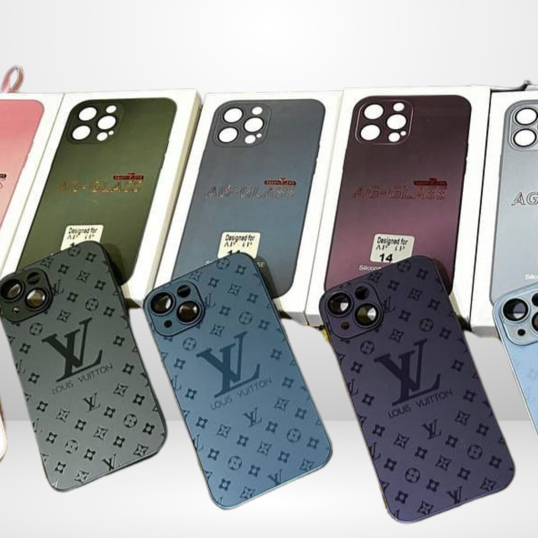 Premium LV Matt AG-Glass Case for iPhone 13/14/15 Series