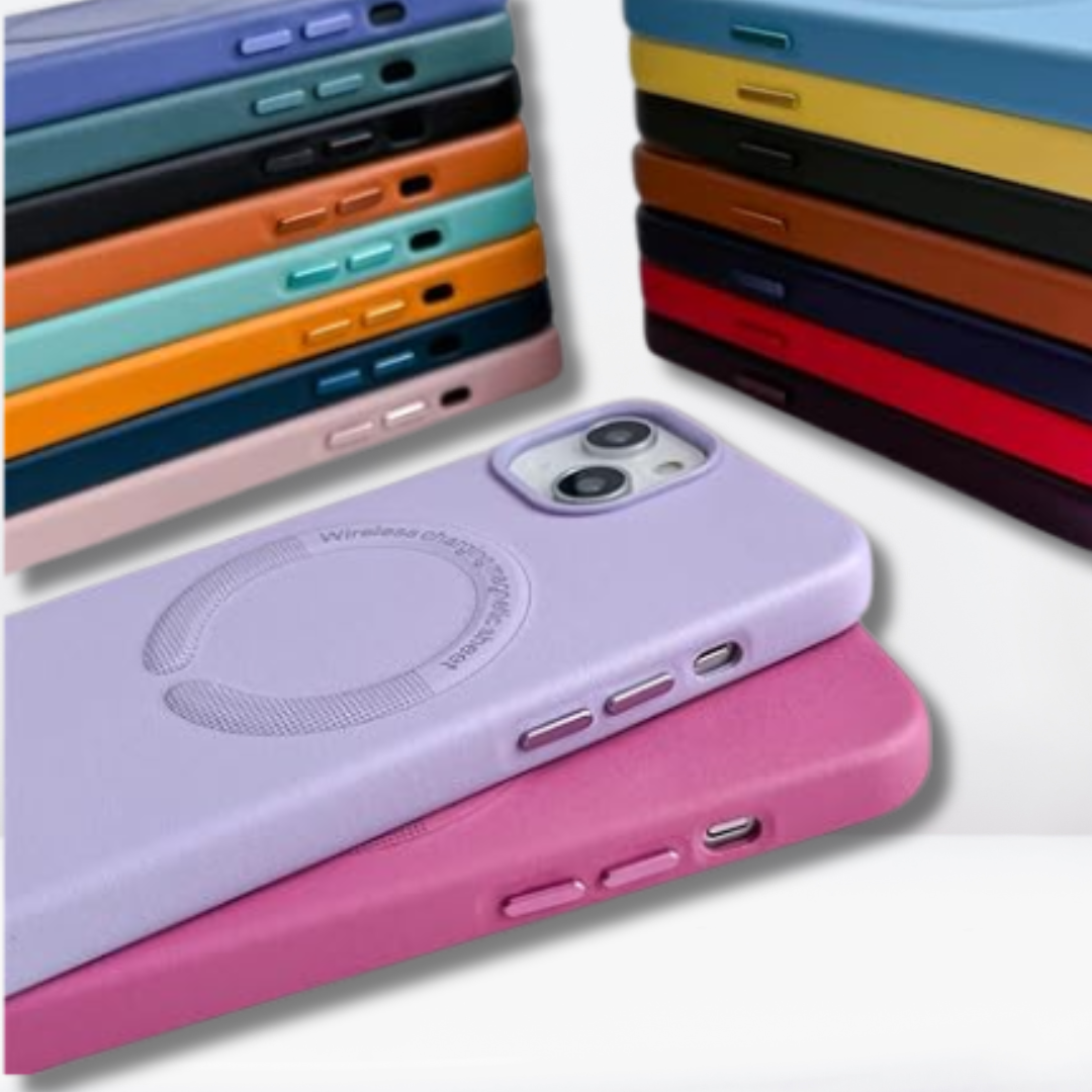 Premium Leather Magfit Wireless Charging Case for iPhone (Sea Green)