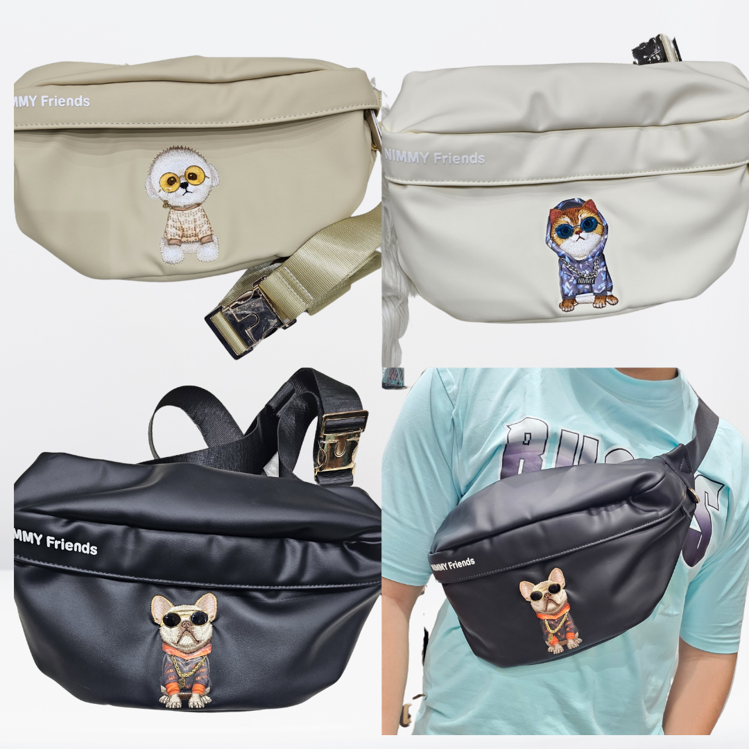 Premium NIMMY Friends Cross Body Shoulder Unisex Bags (White)