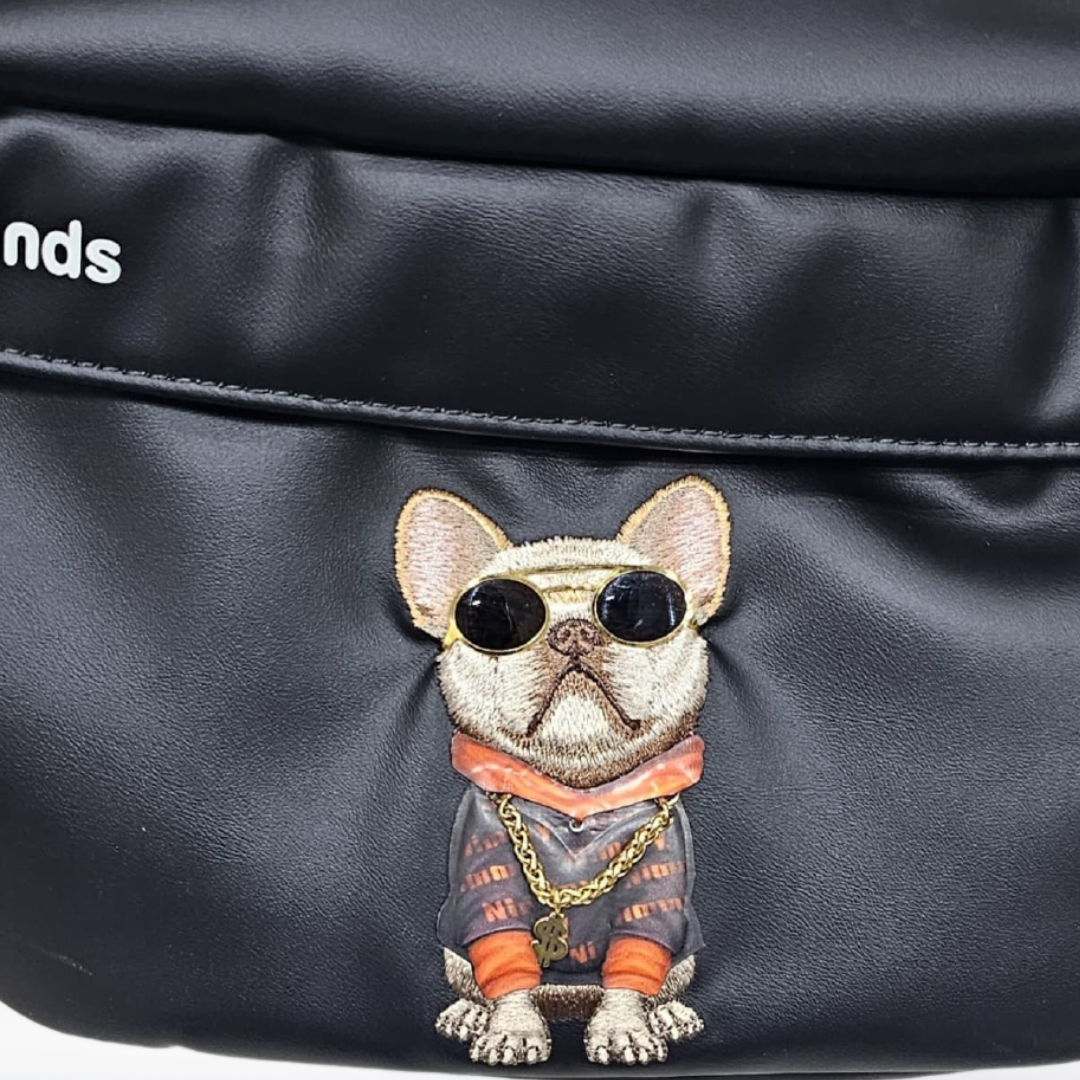 Premium Leather NIMMY Friends Cross Body Shoulder Unisex Bags (Black)