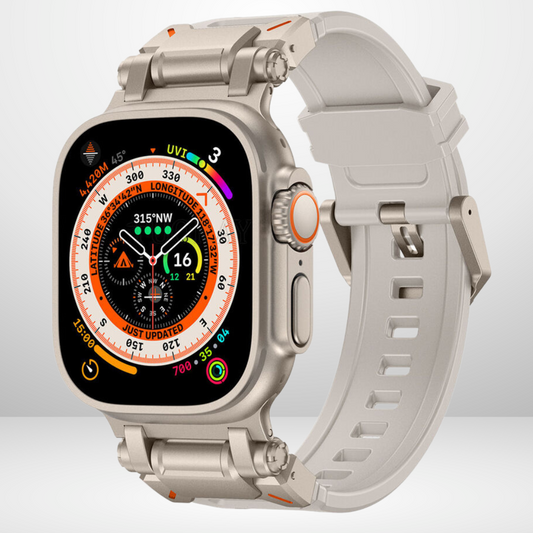 Premium Rubber Ultra Interlock Strap for iWatch 42/44/45/49 MM (GREY)