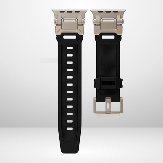 Premium Rubber Ultra Interlock Strap for iWatch 42/44/45/49 MM (BLACK)