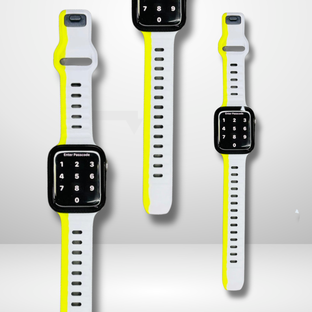 Premium Silicone Duo Color Strap for iWatch 42/44/45/49 MM (NEON)