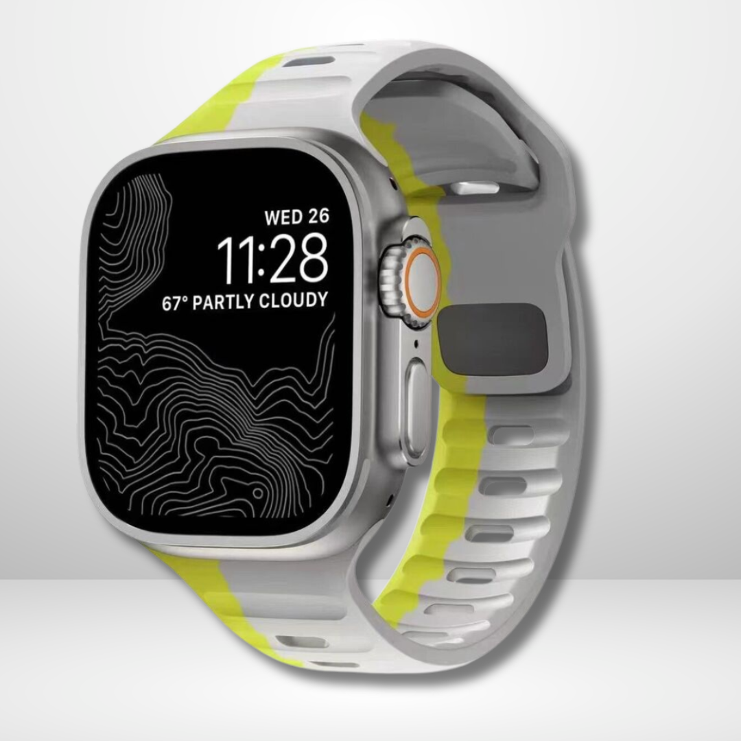 Premium Silicone Duo Color Strap for iWatch 42/44/45/49 MM (NEON)