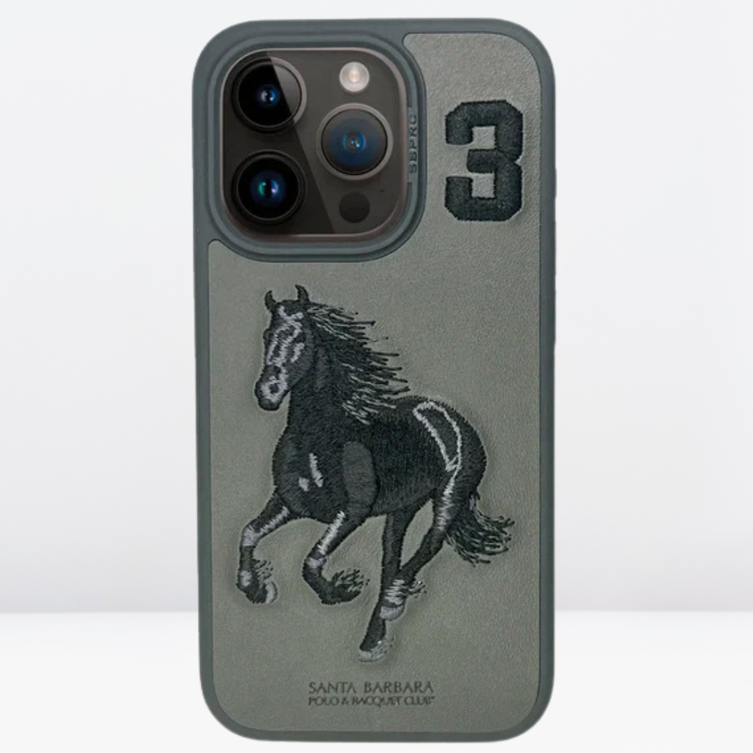 US POLO Leather Boris Horse Series Case for iPhone 16 Series
