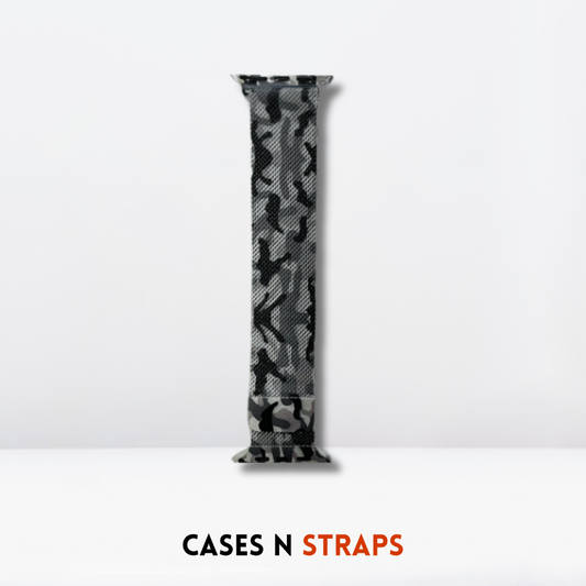 Printed Magnetic Milanese Mesh Loop iWatch Military Strap