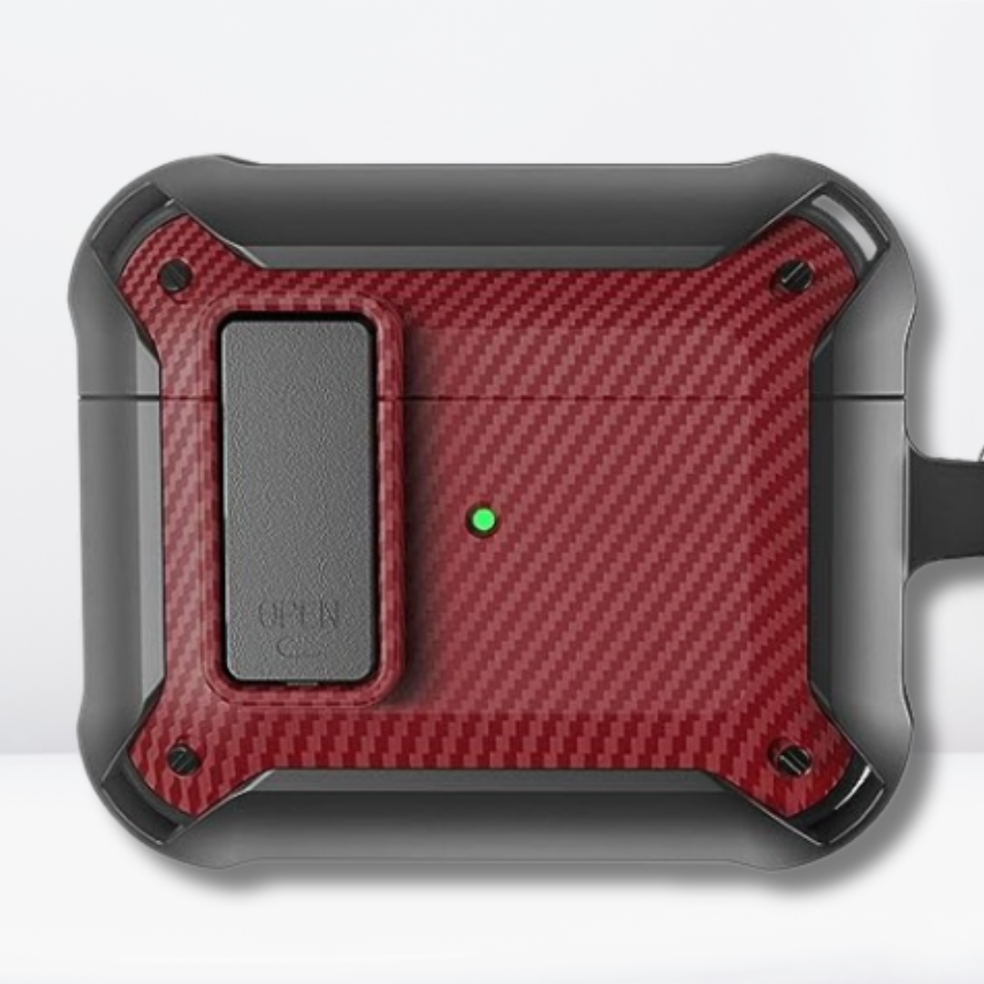 Rugged Hard Shell Protective Case for AirPods 3 (Red)