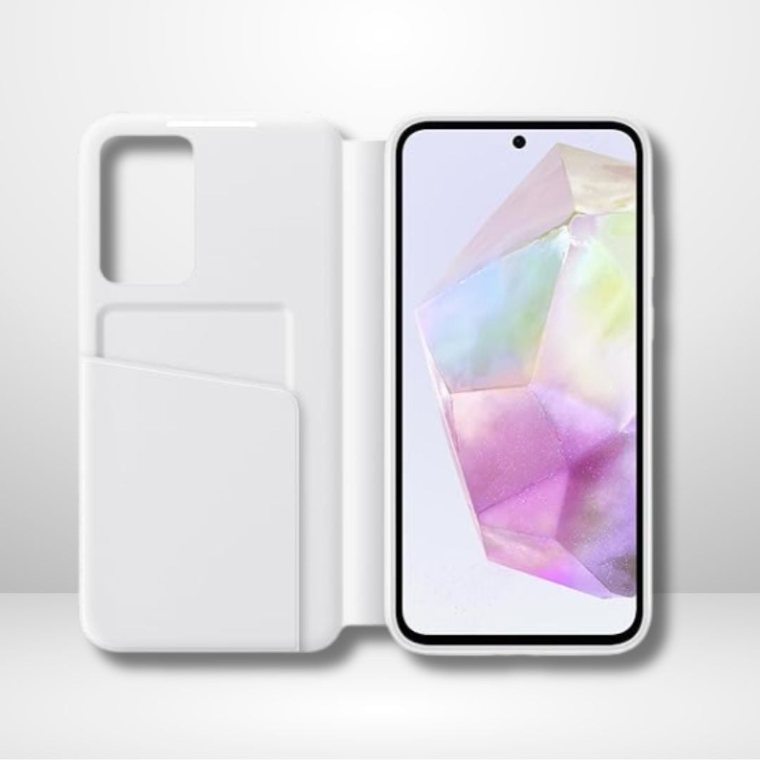 Samsung Galaxy A35 5G Smart S-View Window Flip Wallet Leather Case (WHITE)
