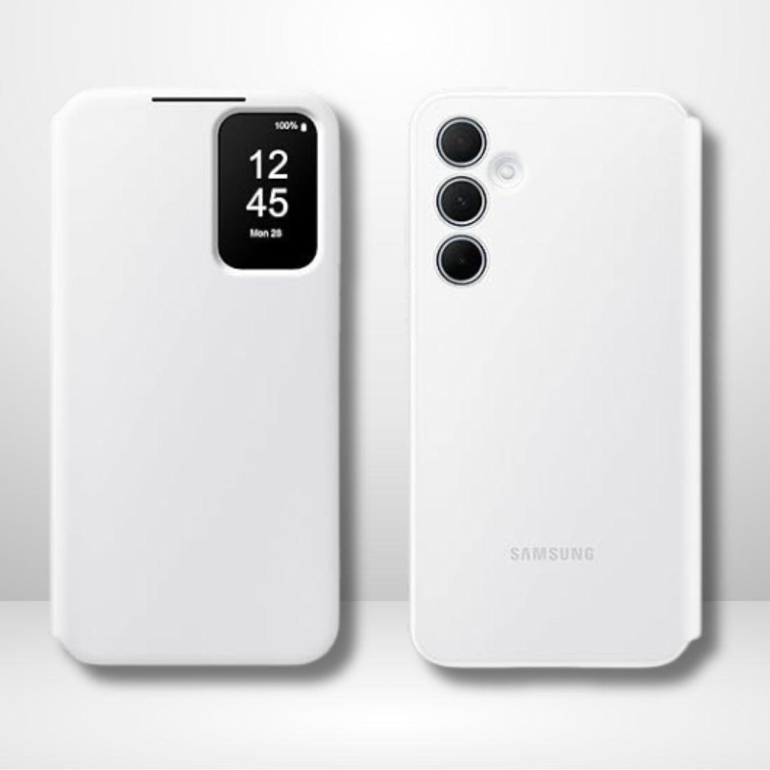 Samsung Galaxy A35 5G Smart S-View Window Flip Wallet Leather Case (WHITE)