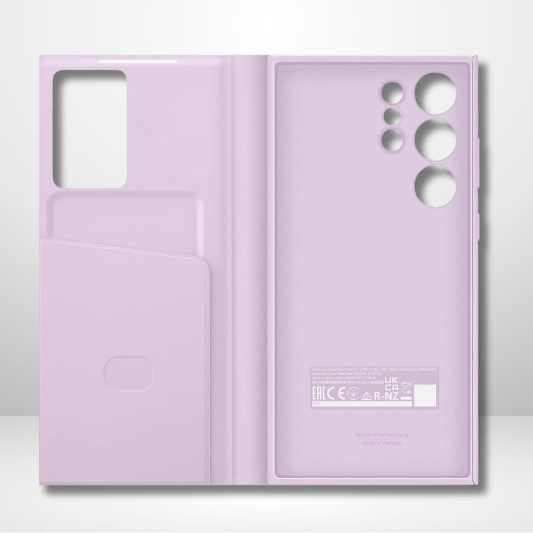 Samsung Galaxy S23 Ultra Smart S-View Window Flip Wallet Leather Cover (Lavender)