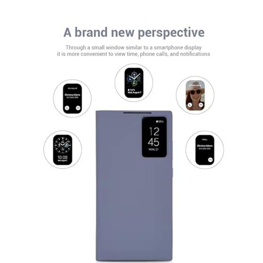 Samsung Galaxy S23/S23 Ultra Smart S-View Window Flip Wallet Leather Cover (Dark Green)