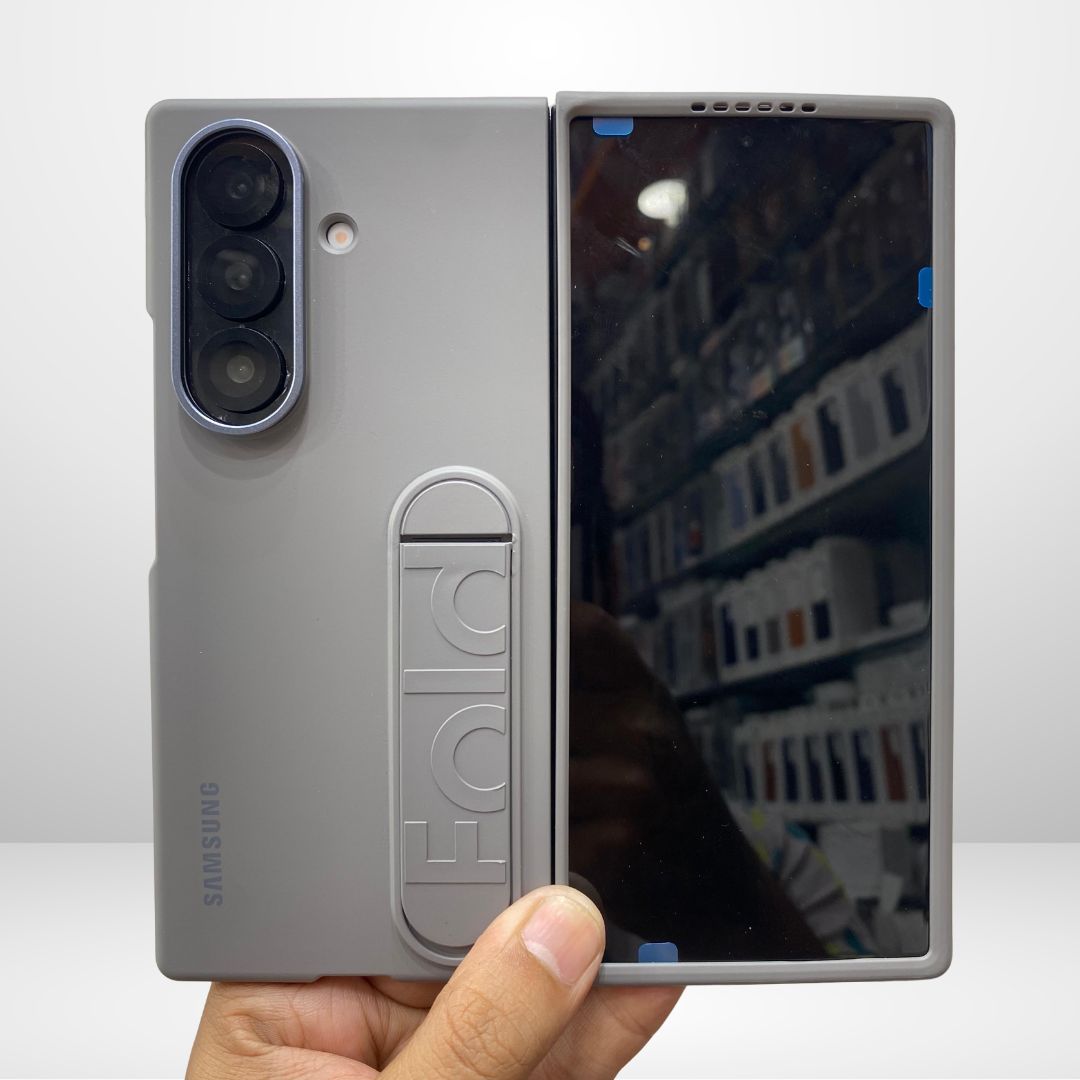 Silicone Standing Case with Metal Camera Ring for Samsung Galaxy Fold 7