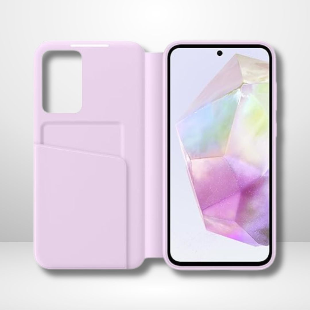 Samsung Galaxy A35 5G Smart S-View Window Flip Wallet Leather Case (LAVENDER)