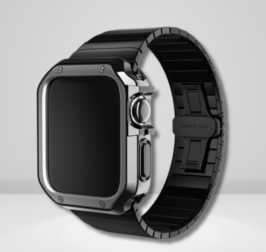 Stainless Steel Luxury Rado Look Strap (Black Color) 42/44/45/49 MM (only chain)