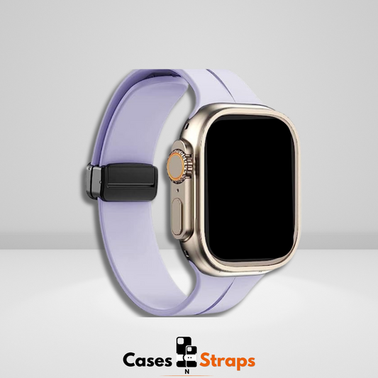 Silicone Magnetic Buckle Watch Strap Lavender Color