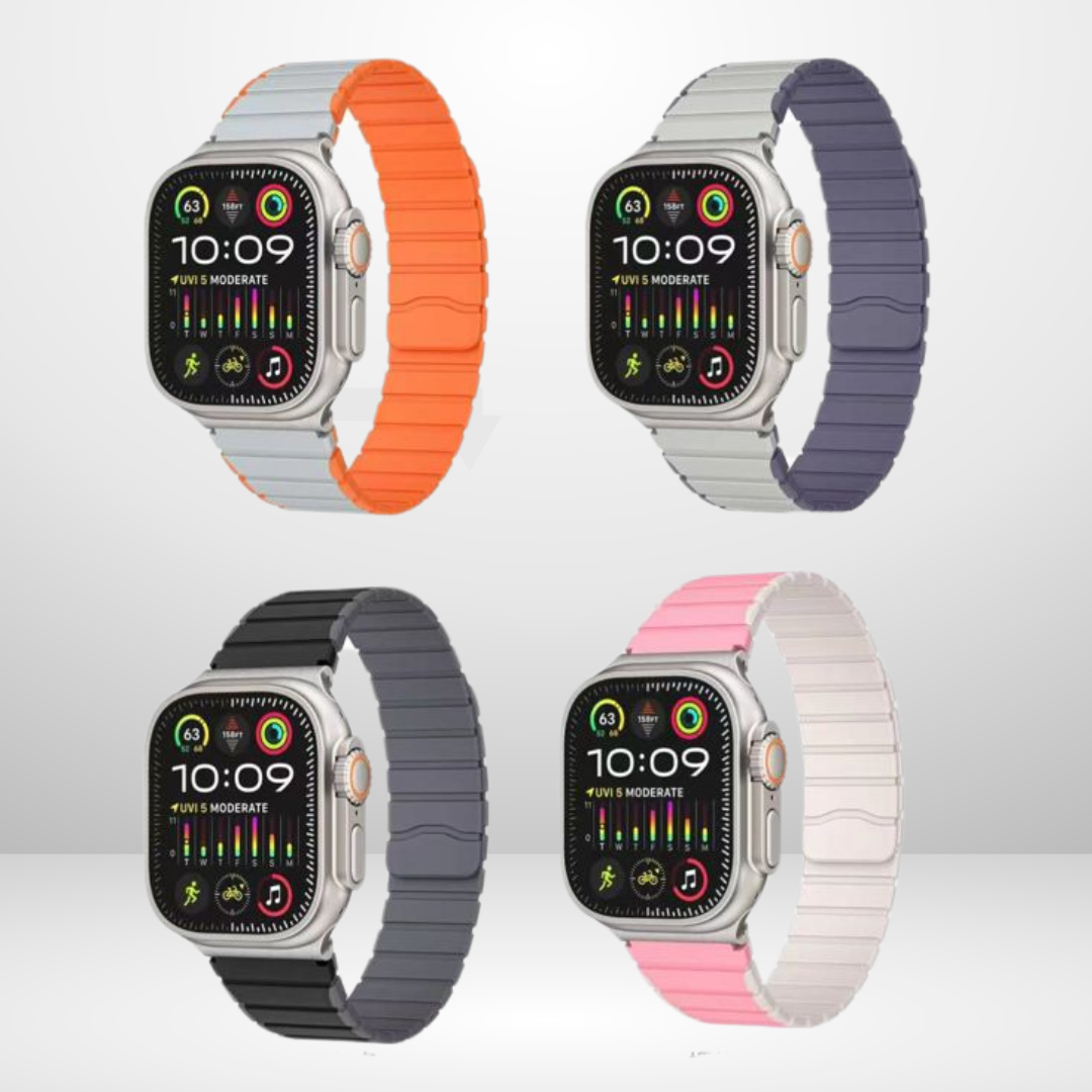 Silicone Matte Magnetic Strap for iWatch 42/44/45 MM (BLACK)